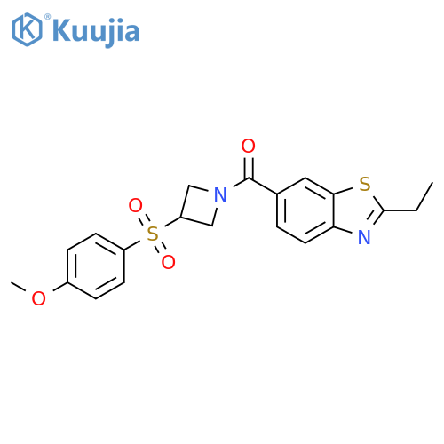 2-ethyl-6-[3-(4-methoxybenzenesulfonyl)azetidine-1-carbonyl]-1,3-benzothiazole structure