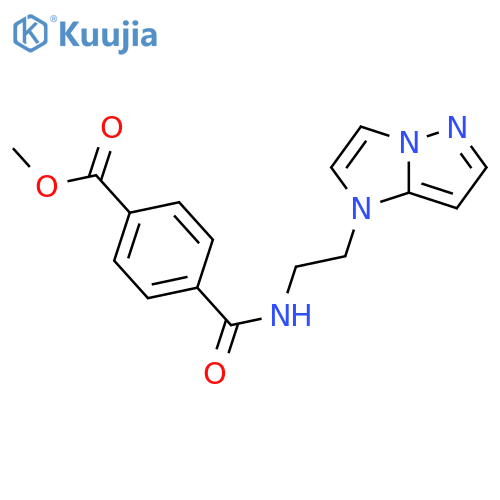 methyl 4-[(2-{1H-pyrazolo[1,5-a]imidazol-1-yl}ethyl)carbamoyl]benzoate structure