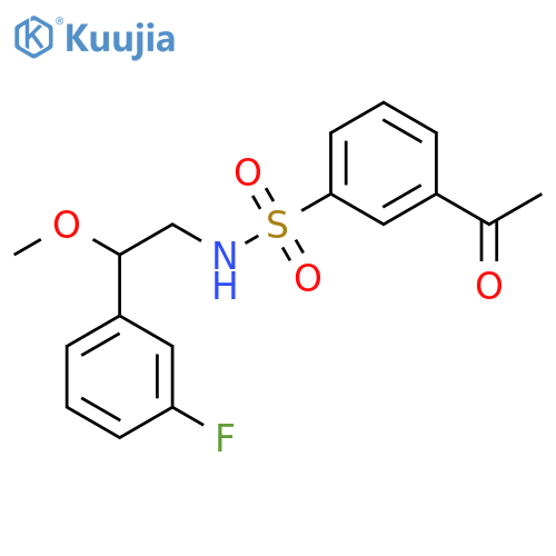 3-acetyl-N-[2-(3-fluorophenyl)-2-methoxyethyl]benzenesulfonamide structure