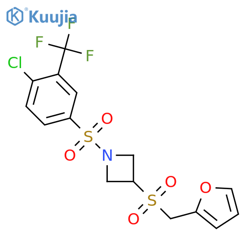 1-[4-chloro-3-(trifluoromethyl)benzenesulfonyl]-3-[(furan-2-yl)methanesulfonyl]azetidine structure