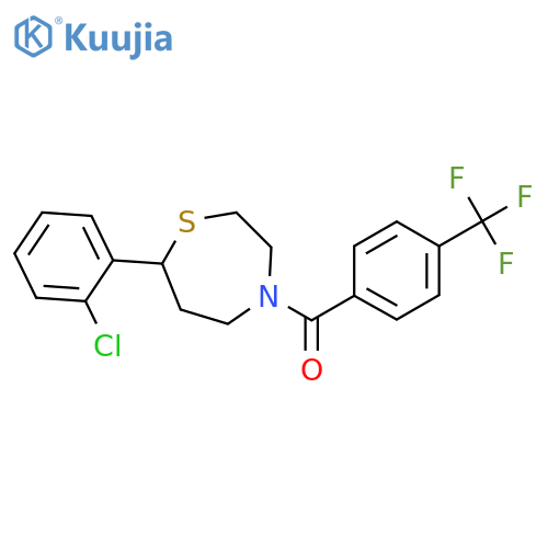 7-(2-chlorophenyl)-4-[4-(trifluoromethyl)benzoyl]-1,4-thiazepane structure
