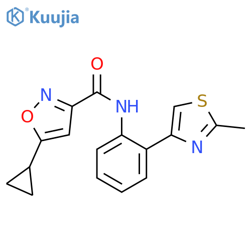 5-cyclopropyl-N-[2-(2-methyl-1,3-thiazol-4-yl)phenyl]-1,2-oxazole-3-carboxamide structure