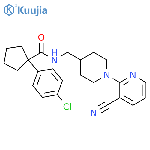 1-(4-chlorophenyl)-N-{[1-(3-cyanopyridin-2-yl)piperidin-4-yl]methyl}cyclopentane-1-carboxamide structure