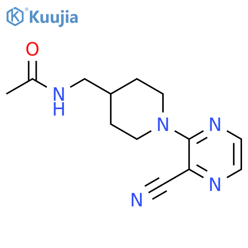 N-[[1-(3-Cyano-2-pyrazinyl)-4-piperidinyl]methyl]acetamide structure