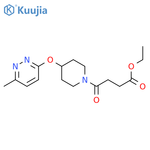 ethyl 4-{4-[(6-methylpyridazin-3-yl)oxy]piperidin-1-yl}-4-oxobutanoate structure