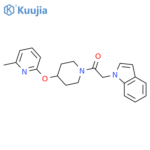 2-(1H-indol-1-yl)-1-{4-[(6-methylpyridin-2-yl)oxy]piperidin-1-yl}ethan-1-one structure