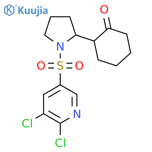2-{1-[(5,6-Dichloropyridin-3-yl)sulfonyl]pyrrolidin-2-yl}cyclohexan-1-one structure