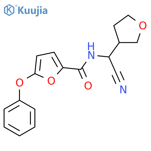 N-[cyano(oxolan-3-yl)methyl]-5-phenoxyfuran-2-carboxamide structure