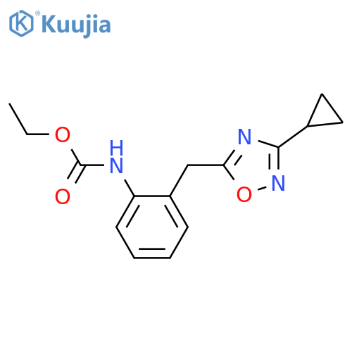 ethyl N-{2-[(3-cyclopropyl-1,2,4-oxadiazol-5-yl)methyl]phenyl}carbamate structure