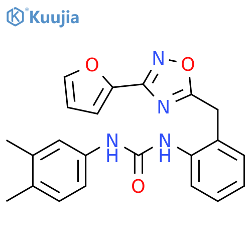 1-(3,4-dimethylphenyl)-3-(2-{[3-(furan-2-yl)-1,2,4-oxadiazol-5-yl]methyl}phenyl)urea structure