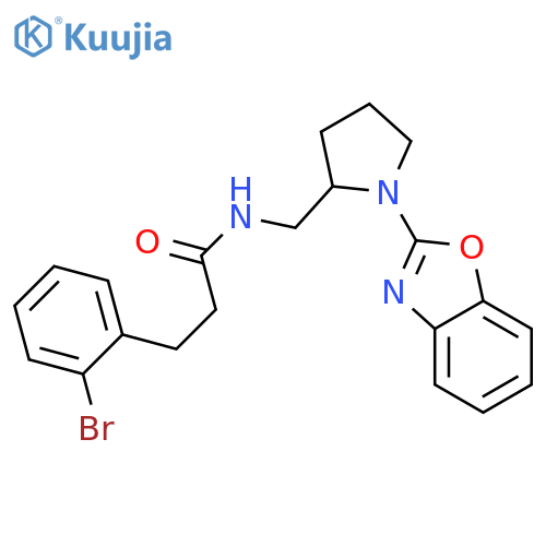 N-{[1-(1,3-benzoxazol-2-yl)pyrrolidin-2-yl]methyl}-3-(2-bromophenyl)propanamide structure