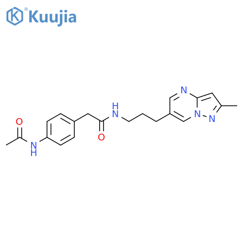 4-(Acetylamino)-N-[3-(2-methylpyrazolo[1,5-a]pyrimidin-6-yl)propyl]benzeneacetamide structure