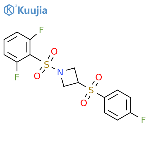 1-(2,6-difluorobenzenesulfonyl)-3-(4-fluorobenzenesulfonyl)azetidine structure