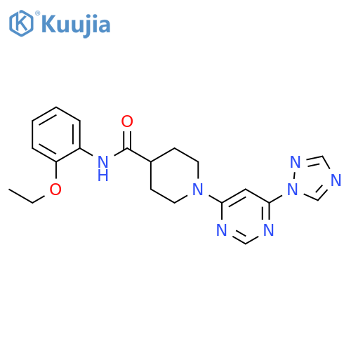 N-(2-ethoxyphenyl)-1-[6-(1,2,4-triazol-1-yl)pyrimidin-4-yl]piperidine-4-carboxamide structure