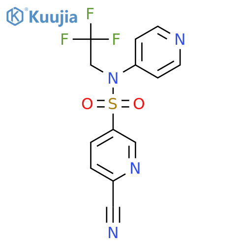 6-cyano-N-(pyridin-4-yl)-N-(2,2,2-trifluoroethyl)pyridine-3-sulfonamide structure