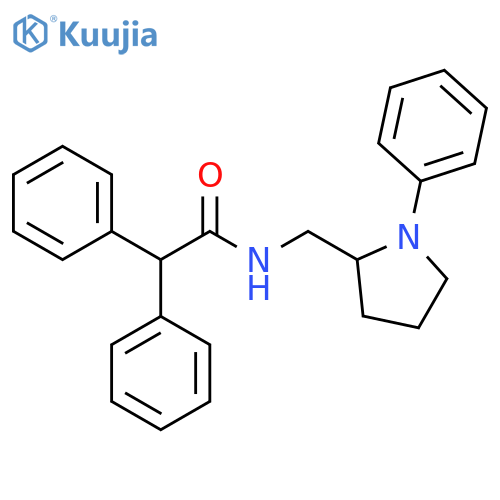 2,2-diphenyl-N-[(1-phenylpyrrolidin-2-yl)methyl]acetamide structure