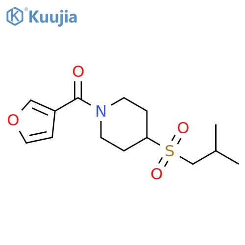 1-(furan-3-carbonyl)-4-(2-methylpropanesulfonyl)piperidine structure