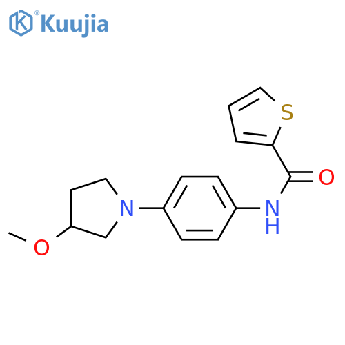 N-4-(3-methoxypyrrolidin-1-yl)phenylthiophene-2-carboxamide structure