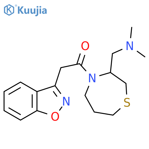 2-(1,2-benzoxazol-3-yl)-1-{3-[(dimethylamino)methyl]-1,4-thiazepan-4-yl}ethan-1-one structure