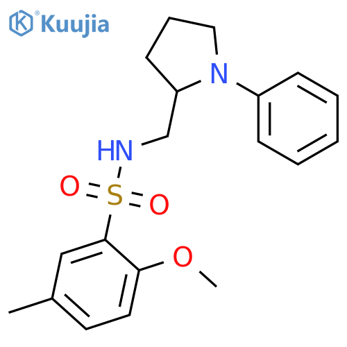 2-methoxy-5-methyl-N-[(1-phenylpyrrolidin-2-yl)methyl]benzene-1-sulfonamide structure