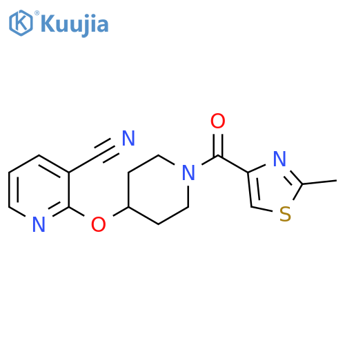2-{[1-(2-methyl-1,3-thiazole-4-carbonyl)piperidin-4-yl]oxy}pyridine-3-carbonitrile structure