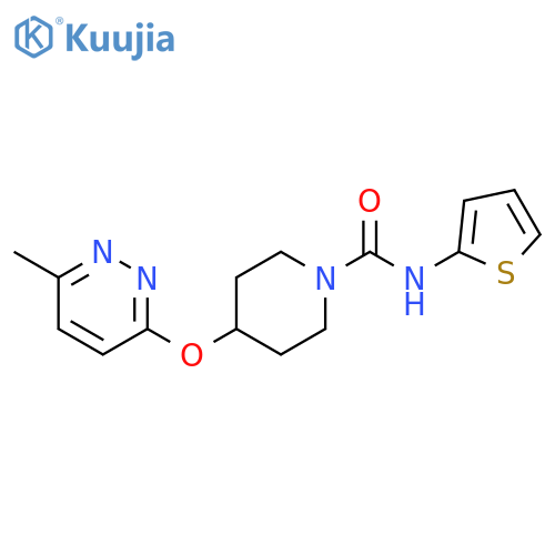 4-[(6-methylpyridazin-3-yl)oxy]-N-(thiophen-2-yl)piperidine-1-carboxamide structure