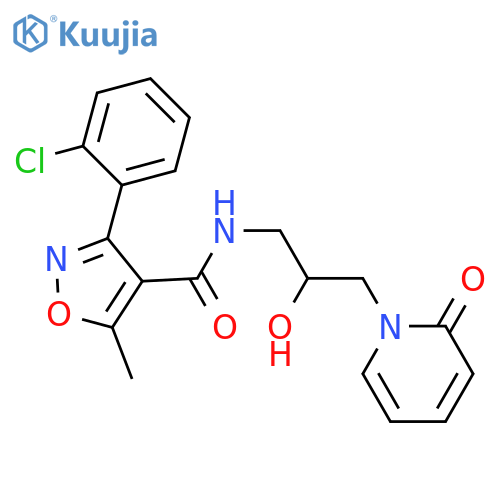 3-(2-chlorophenyl)-N-[2-hydroxy-3-(2-oxopyridin-1-yl)propyl]-5-methyl-1,2-oxazole-4-carboxamide structure