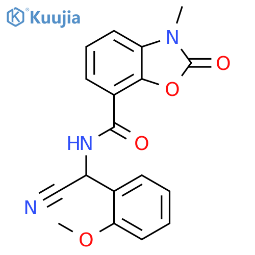 7-Benzoxazolecarboxamide, N-[cyano(2-methoxyphenyl)methyl]-2,3-dihydro-3-methyl-2-oxo- structure