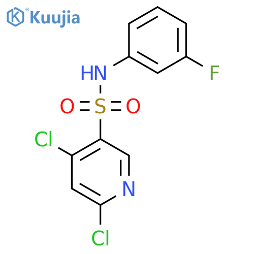 4,6-dichloro-N-(3-fluorophenyl)pyridine-3-sulfonamide structure
