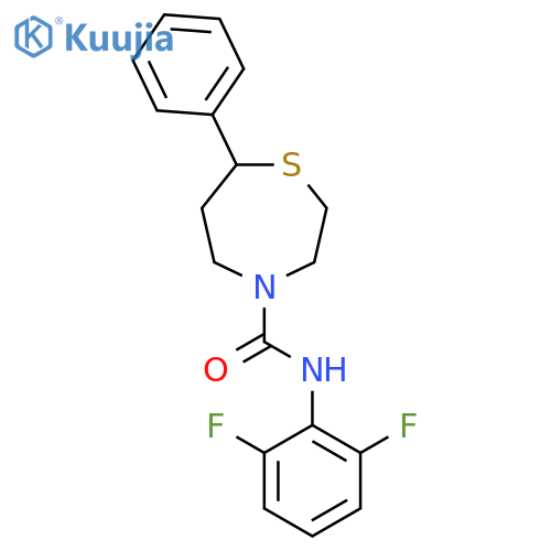 N-(2,6-difluorophenyl)-7-phenyl-1,4-thiazepane-4-carboxamide structure