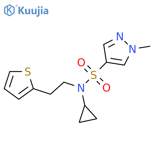 N-cyclopropyl-1-methyl-N-[2-(thiophen-2-yl)ethyl]-1H-pyrazole-4-sulfonamide structure