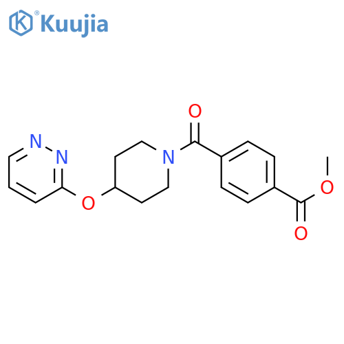 methyl 4-[4-(pyridazin-3-yloxy)piperidine-1-carbonyl]benzoate structure