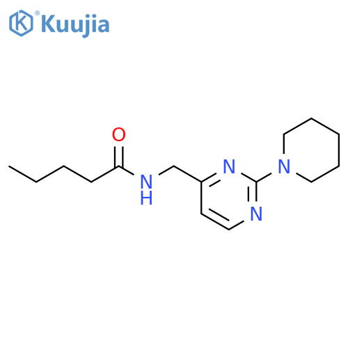 N-{[2-(piperidin-1-yl)pyrimidin-4-yl]methyl}pentanamide structure