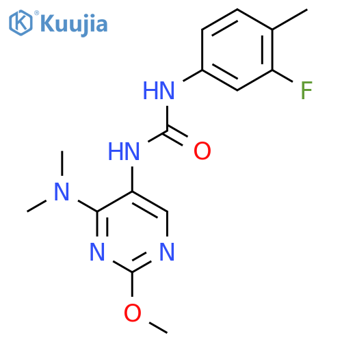 3-4-(dimethylamino)-2-methoxypyrimidin-5-yl-1-(3-fluoro-4-methylphenyl)urea structure