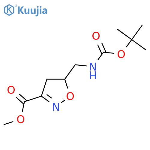 Methyl 5-({(Tert-butoxy)carbonylamino}methyl)-4,5-dihydro-1,2-oxazole-3-carboxylate structure