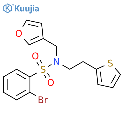 2-bromo-N-[(furan-3-yl)methyl]-N-[2-(thiophen-2-yl)ethyl]benzene-1-sulfonamide structure