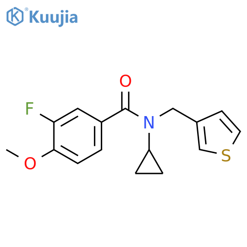 N-cyclopropyl-3-fluoro-4-methoxy-N-[(thiophen-3-yl)methyl]benzamide structure