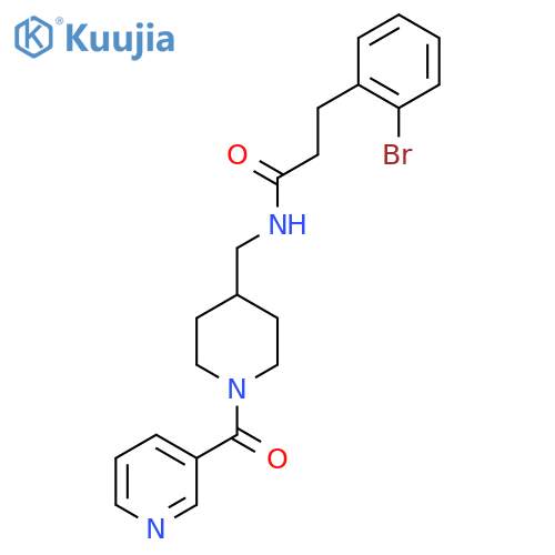 3-(2-bromophenyl)-N-{1-(pyridine-3-carbonyl)piperidin-4-ylmethyl}propanamide structure
