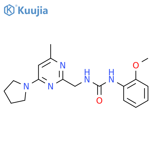 1-(2-methoxyphenyl)-3-{4-methyl-6-(pyrrolidin-1-yl)pyrimidin-2-ylmethyl}urea structure