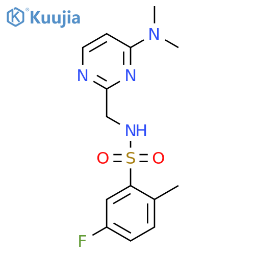 N-{[4-(dimethylamino)pyrimidin-2-yl]methyl}-5-fluoro-2-methylbenzene-1-sulfonamide structure
