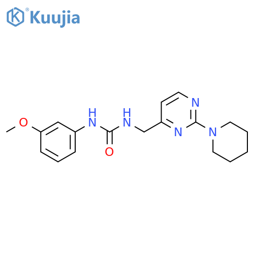 1-(3-methoxyphenyl)-3-{[2-(piperidin-1-yl)pyrimidin-4-yl]methyl}urea structure