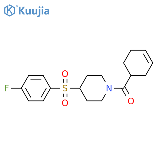 1-(cyclohex-3-ene-1-carbonyl)-4-(4-fluorobenzenesulfonyl)piperidine structure