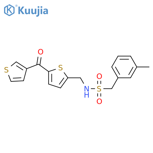 1-(3-methylphenyl)-N-{[5-(thiophene-3-carbonyl)thiophen-2-yl]methyl}methanesulfonamide structure