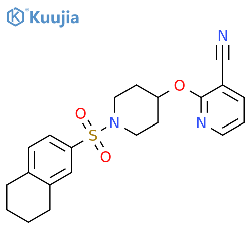 2-{[1-(5,6,7,8-tetrahydronaphthalene-2-sulfonyl)piperidin-4-yl]oxy}pyridine-3-carbonitrile structure