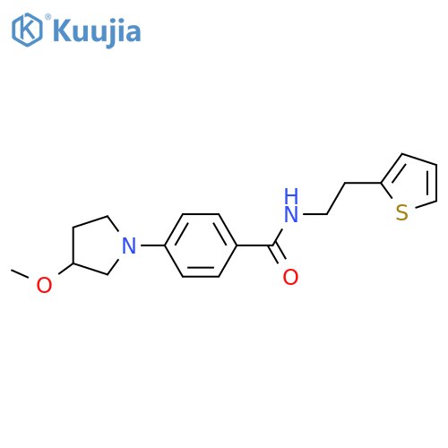 4-(3-methoxypyrrolidin-1-yl)-N-[2-(thiophen-2-yl)ethyl]benzamide structure