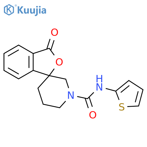 3-oxo-N-(thiophen-2-yl)-3H-spiro[2-benzofuran-1,3'-piperidine]-1'-carboxamide structure