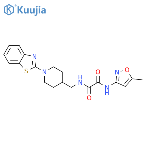 N'-{[1-(1,3-benzothiazol-2-yl)piperidin-4-yl]methyl}-N-(5-methyl-1,2-oxazol-3-yl)ethanediamide structure