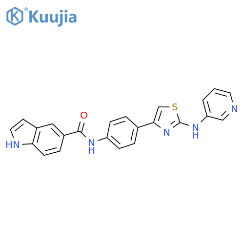 N-[4-[2-(pyridin-3-ylamino)-1,3-thiazol-4-yl]phenyl]-1H-indole-5-carboxamide structure