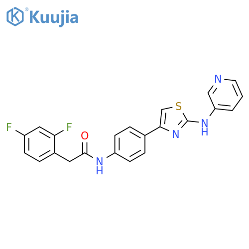 2-(2,4-difluorophenyl)-N-[4-[2-(pyridin-3-ylamino)-1,3-thiazol-4-yl]phenyl]acetamide structure