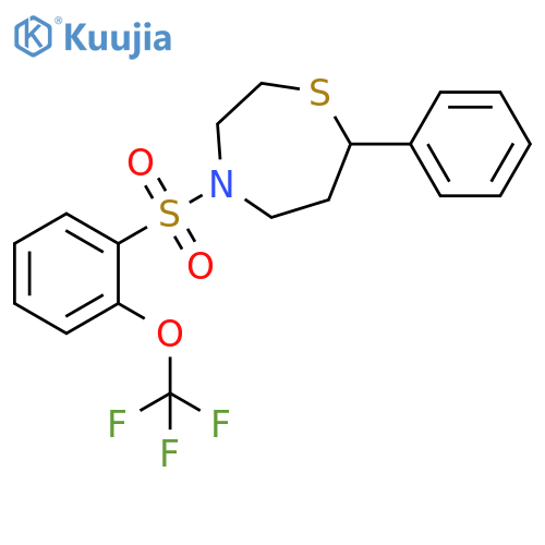7-phenyl-4-[2-(trifluoromethoxy)benzenesulfonyl]-1,4-thiazepane structure